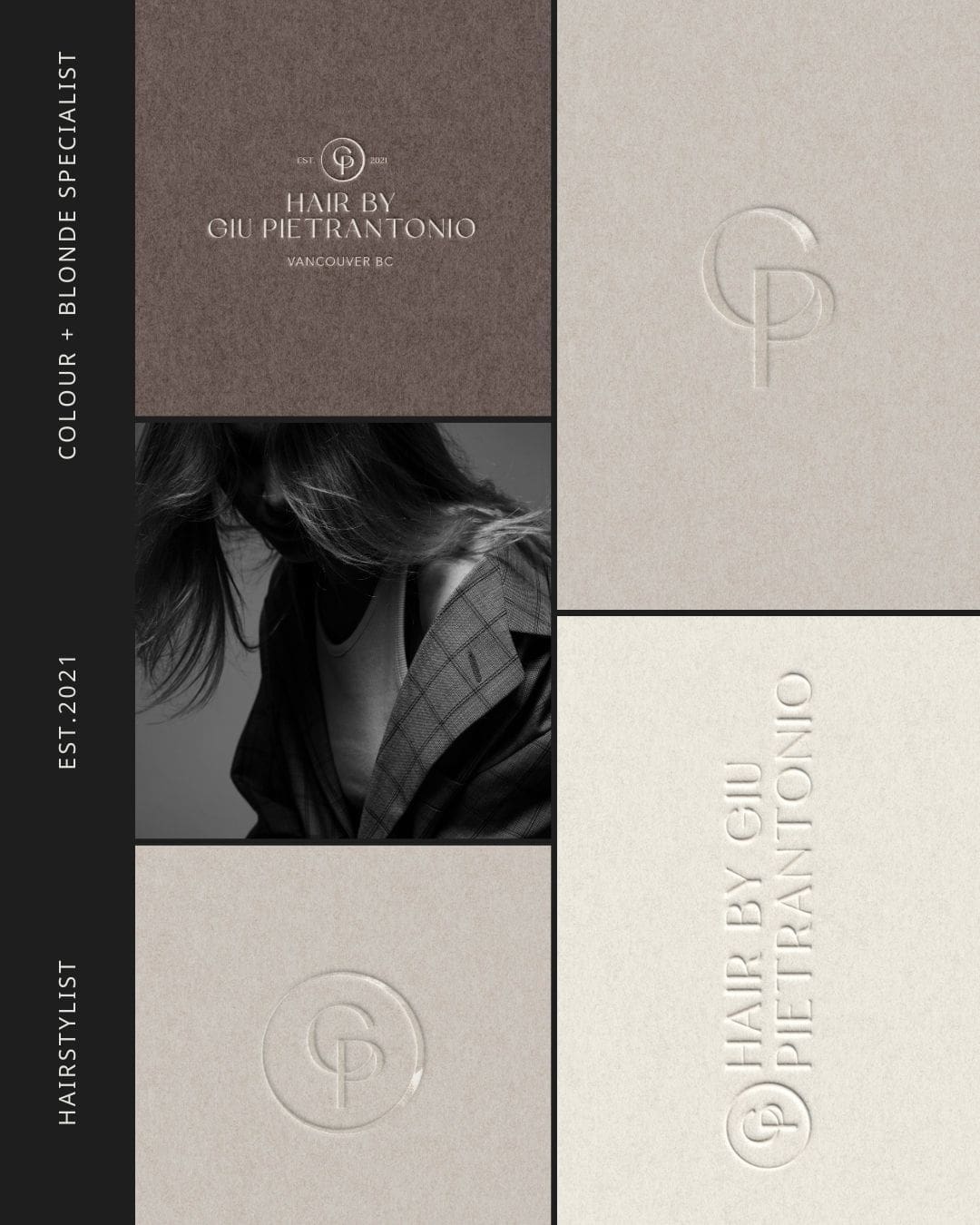 Branding examples for hairstylists showing cohesive personal brand systems across Instagram, websites, and booking pages